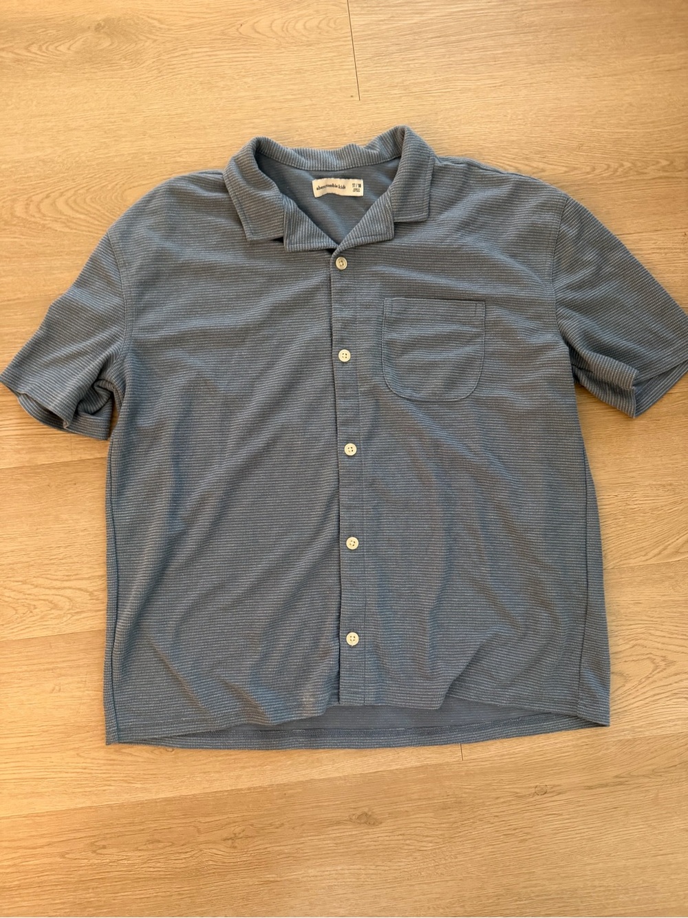 abercrombie kids Slate Blue Short-Sleeve Button-Down Shirt